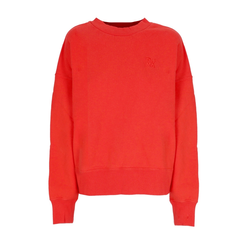 felpa leggera girocollo donna infuse crewneck BURNT RED