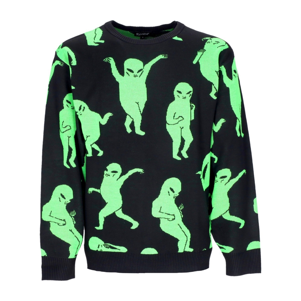 maglione uomo alien dance party knit sweater BLACK