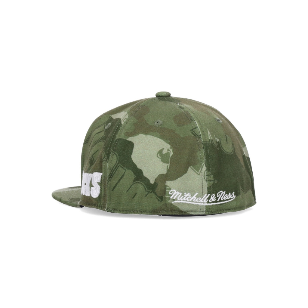 cappellino visiera piatta uomo nba tonal camo stretch fitted hardwood classics milbuc CAMO GREEN