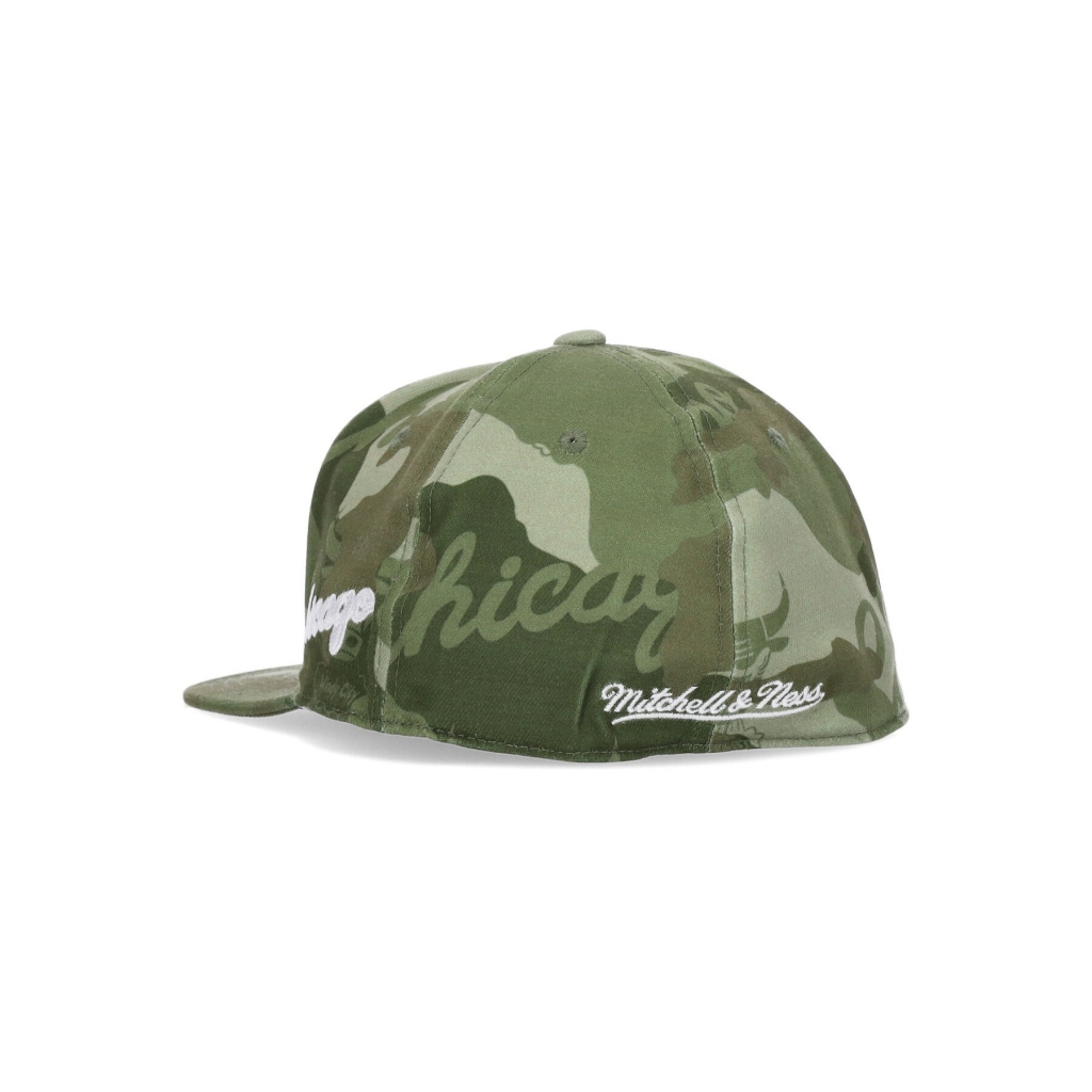 cappellino visiera piatta uomo nba tonal camo stretch fitted hardwood classics chibul CAMO GREEN