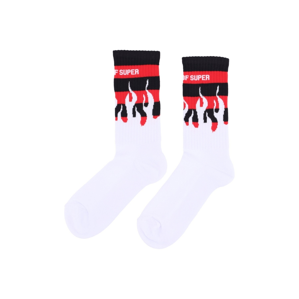 calza media uomo flames socks WHITE/RED/BLACK