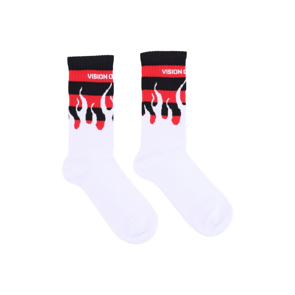 calza media uomo flames socks WHITE/RED/BLACK