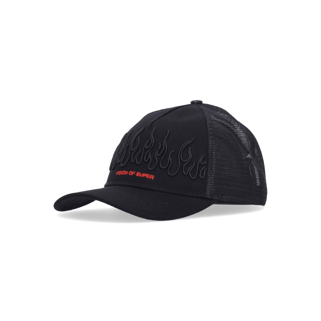 cappellino visiera curva uomo embroidery flames cap BLACK/BLACK