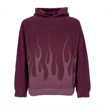 felpa cappuccio uomo corrosive flames hoodie GRAPE WINE