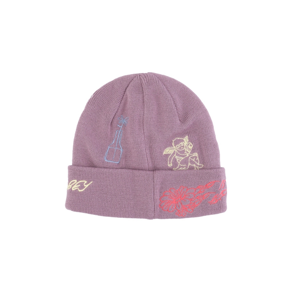 cappello donna yeji embroidered beanie LILAC CHALK