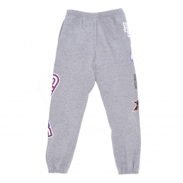 pantalone tuta felpato uomo nba team origins fleece pant hardwood classics phi76e GREY HEATHER