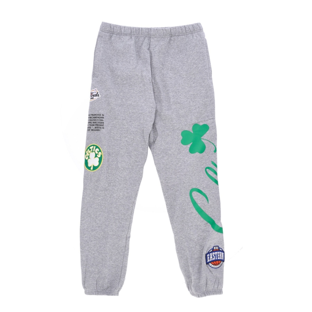 pantalone tuta felpato uomo nba team origins fleece pant hardwood classics boscel GREY HEATHER