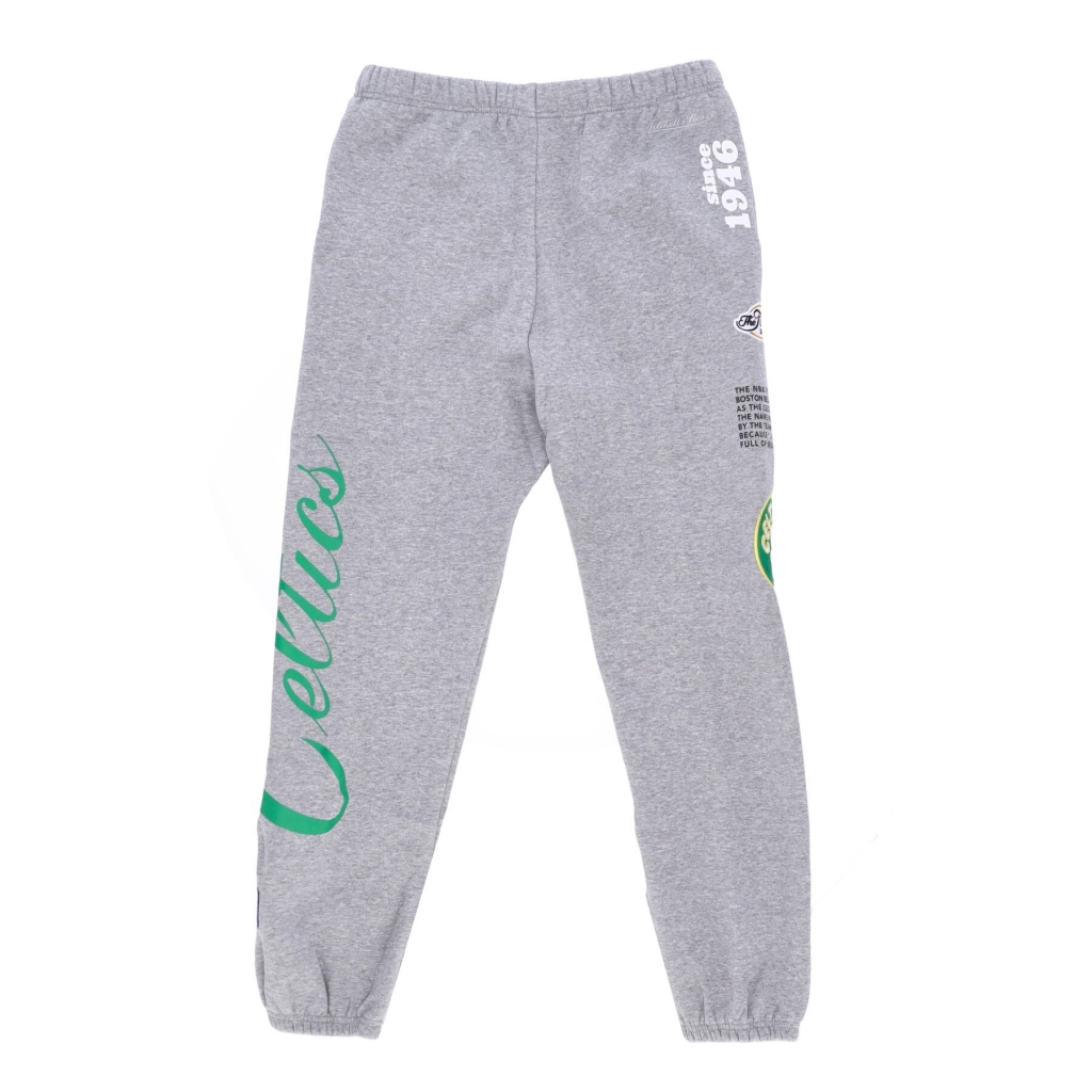 pantalone tuta felpato uomo nba team origins fleece pant hardwood classics boscel GREY HEATHER