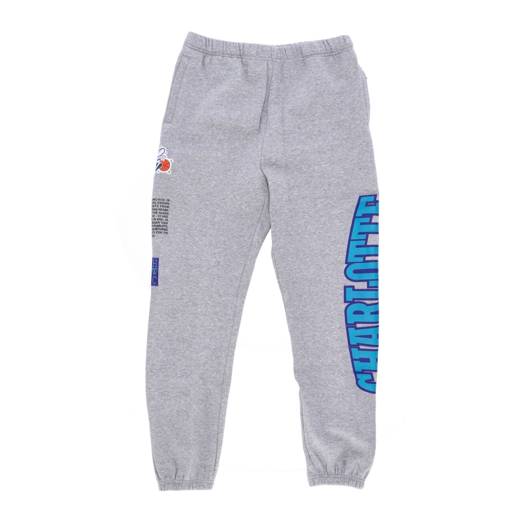 pantalone tuta felpato uomo nba team origins fleece pant hardwood classics chahor GREY HEATHER