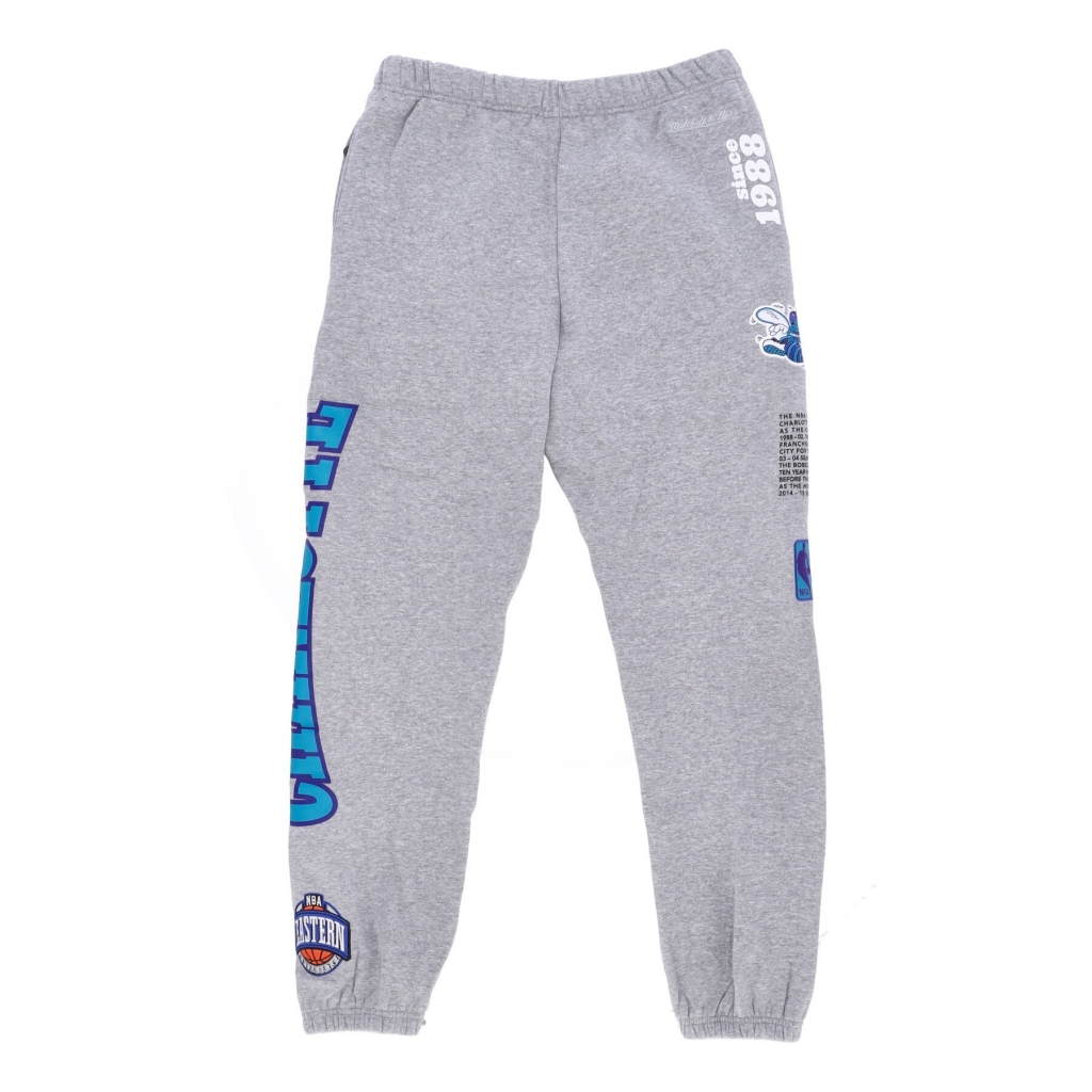 pantalone tuta felpato uomo nba team origins fleece pant hardwood classics chahor GREY HEATHER