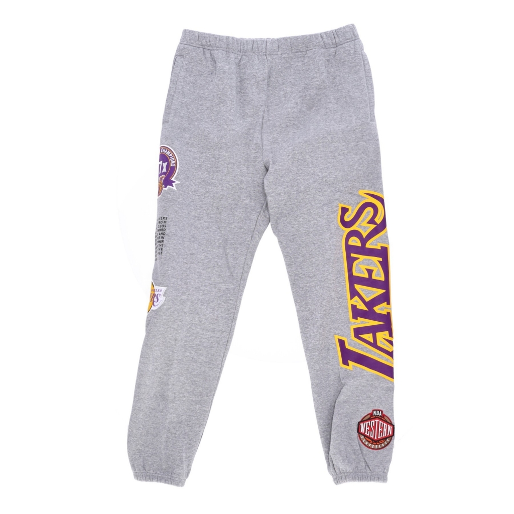 pantalone tuta felpato uomo nba team origins fleece pant hardwood classics loslak GREY HEATHER