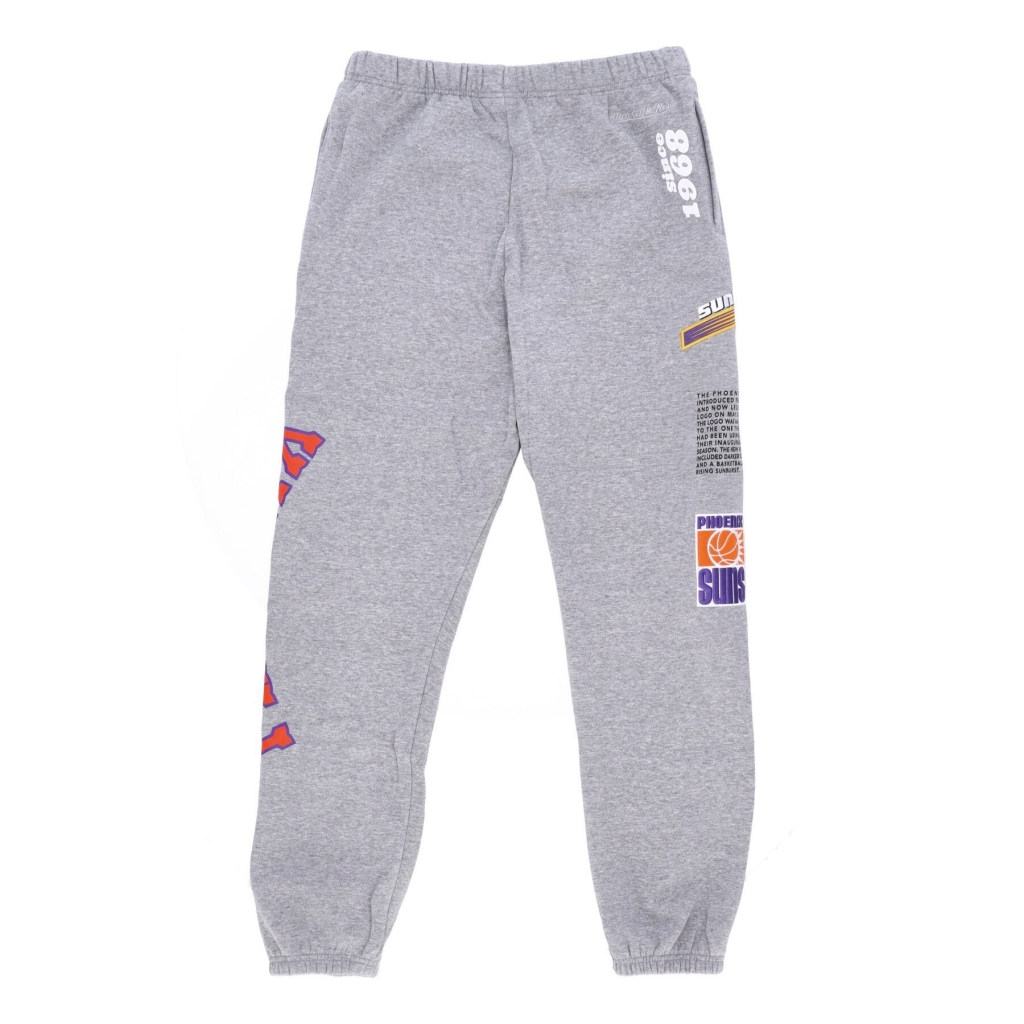 pantalone tuta felpato uomo nba team origins fleece pant hardwood classics phosun GREY HEATHER