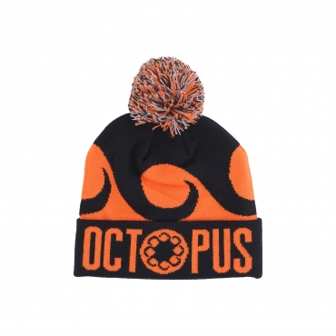 cappello pom pom uomo pom pom logo beanie BLACK/ORANGE