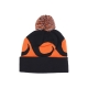 cappello pom pom uomo pom pom logo beanie BLACK/ORANGE