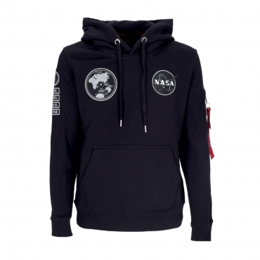 felpa leggera cappuccio uomo nasa voyager hoodie BLACK