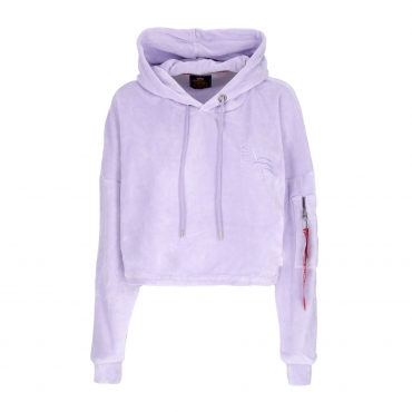 felpa leggera cappuccio corta donna frottee hoodie cos wmn PALE VIOLET