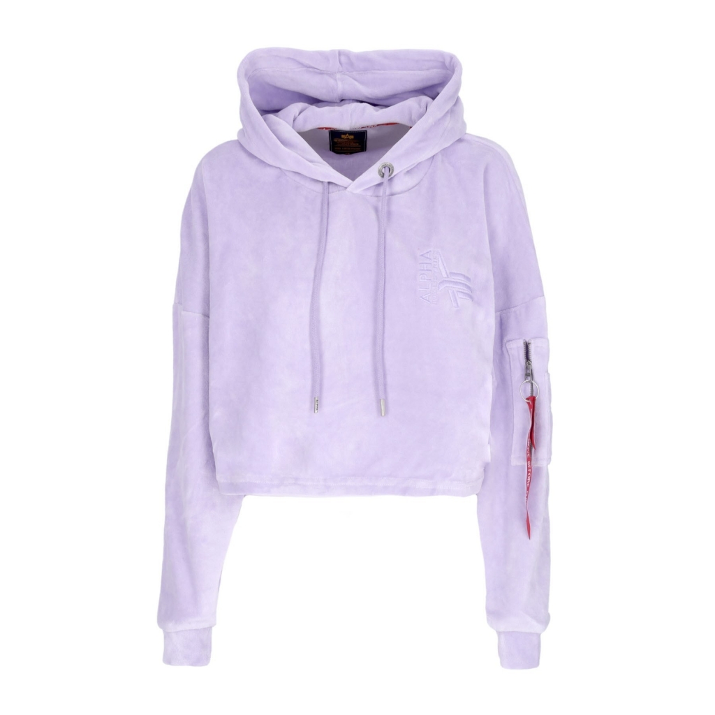 felpa leggera cappuccio corta donna frottee hoodie cos wmn PALE VIOLET