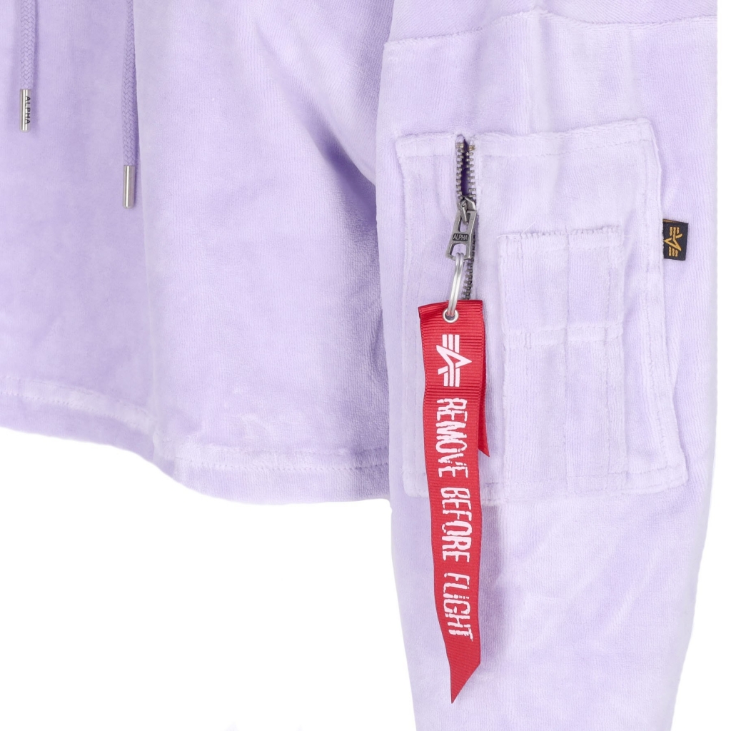 felpa leggera cappuccio corta donna frottee hoodie cos wmn PALE VIOLET