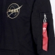 felpa leggera cappuccio uomo nasa voyager hoodie BLACK/BLACK