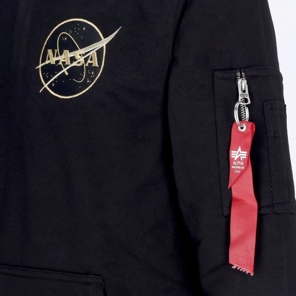 felpa leggera cappuccio uomo nasa voyager hoodie BLACK/BLACK