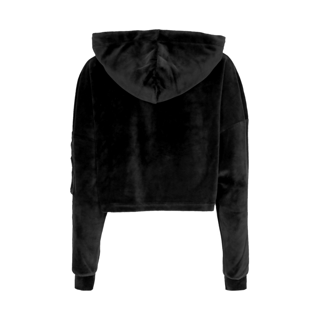 felpa leggera cappuccio corta donna frottee hoodie cos wmn BLACK