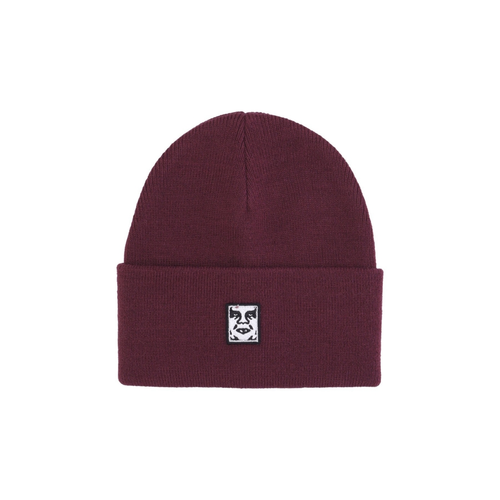 cappello uomo icon patch cuff beanie BEETROOT