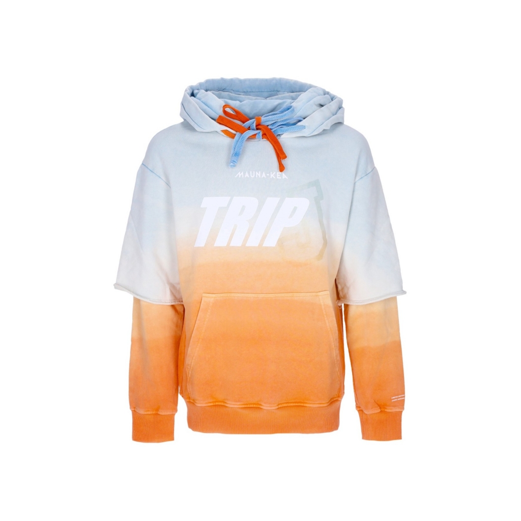 felpa leggera cappuccio uomo double hoodie x triple j CYAN/ORANGE