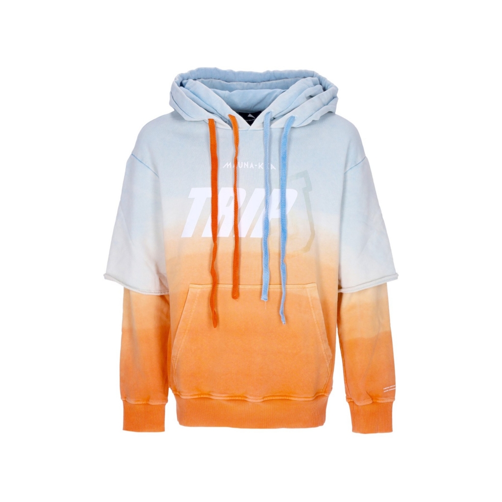 felpa leggera cappuccio uomo double hoodie x triple j CYAN/ORANGE