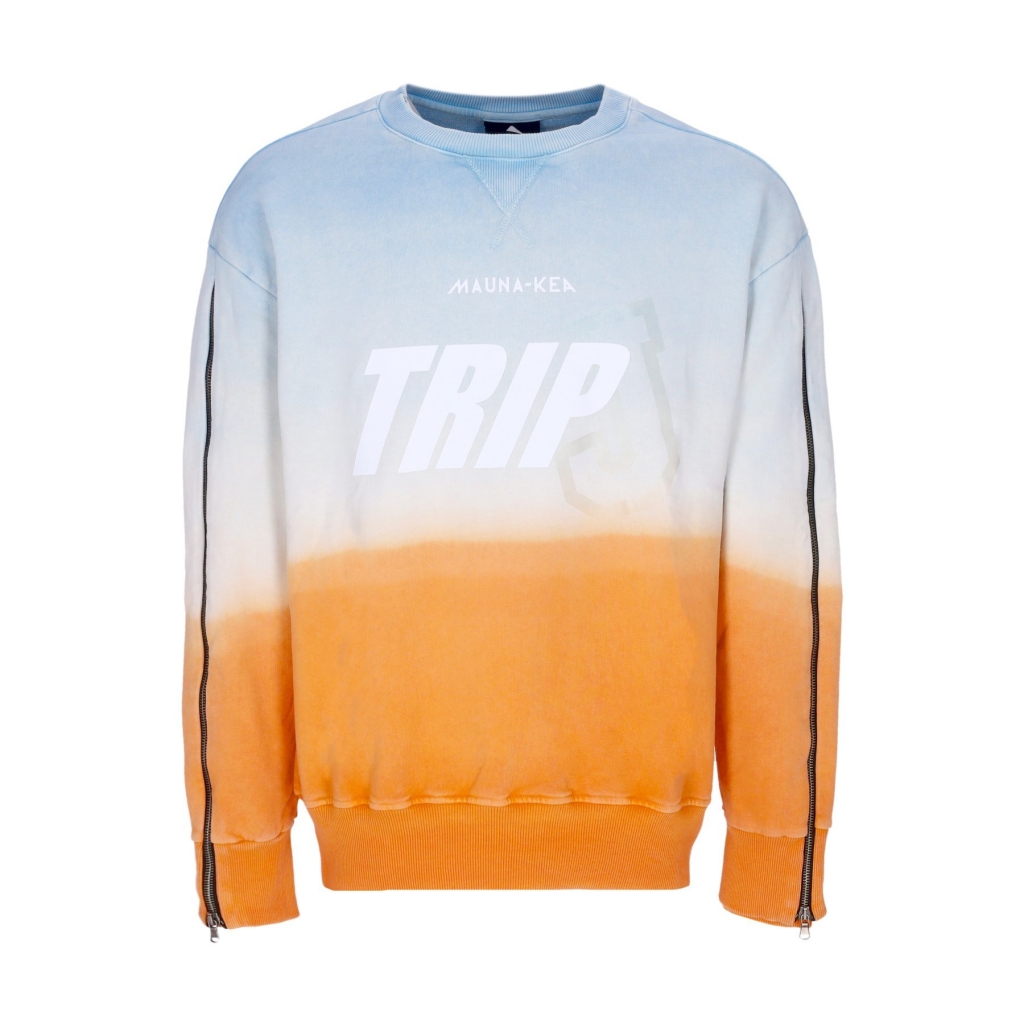 felpa leggera girocollo uomo degrade crewneck x triple j CYAN/ORANGE