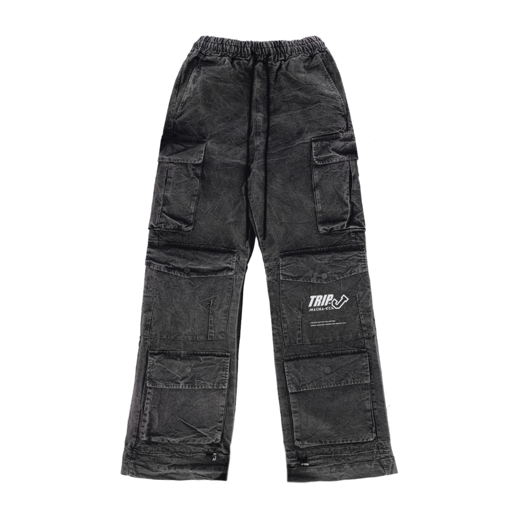 pantalone lungo uomo over cargo pants x triple j BLACK HEATHER