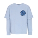 felpa leggera girocollo uomo over crewneck x triple j CYAN