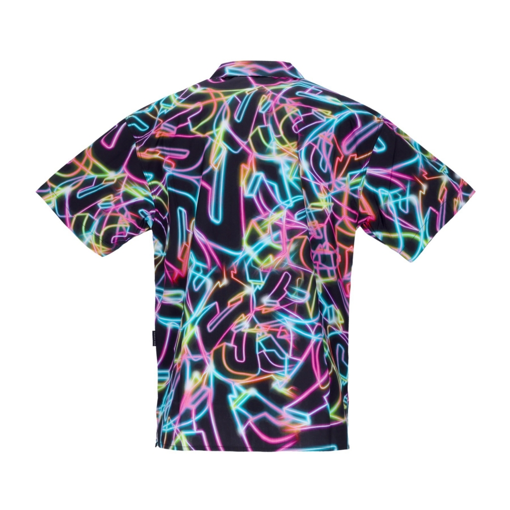 camicia manica corta uomo neon bowling shirt x triple j BLACK/MULTI