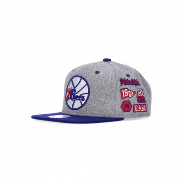 cappellino visiera piatta uomo nba melton patch snapback hardwood classics phi76e GREY/ORIGINAL TEAM COLORS