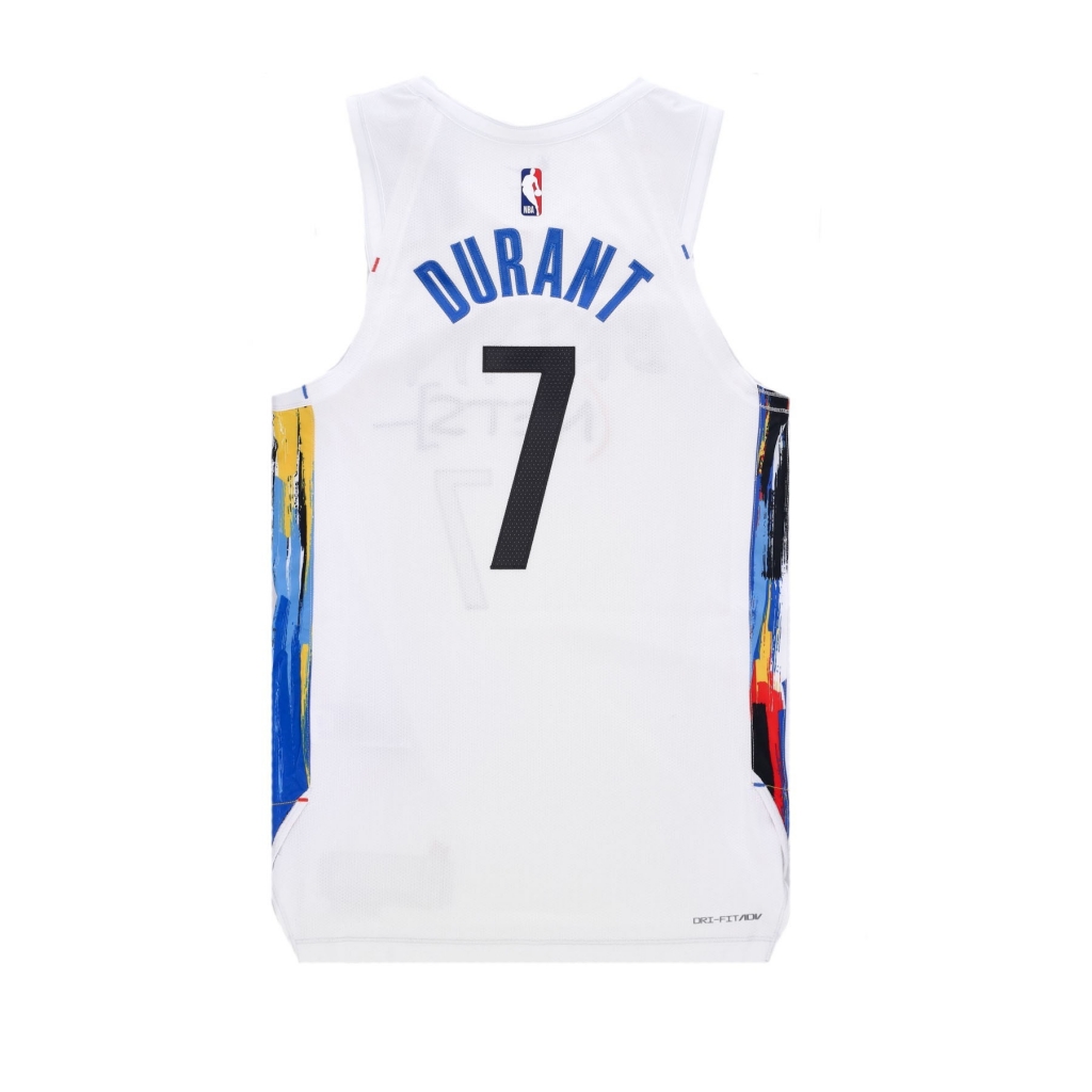 canotta basket uomo nba city edition 22 dri-fit authentic jersey no 7 kevin durant bronet WHITE