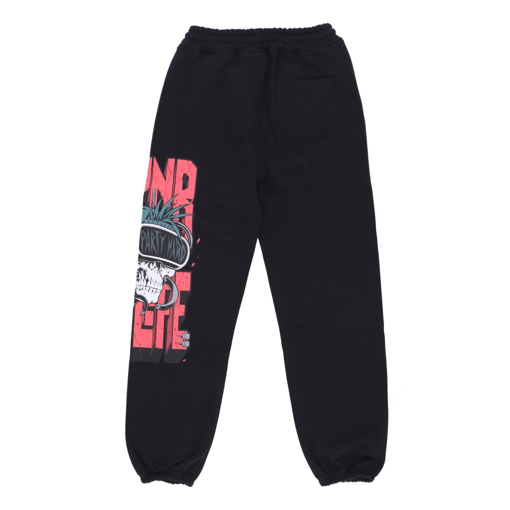 pantalone tuta felpato uomo party hard skull sweatpants BLACK