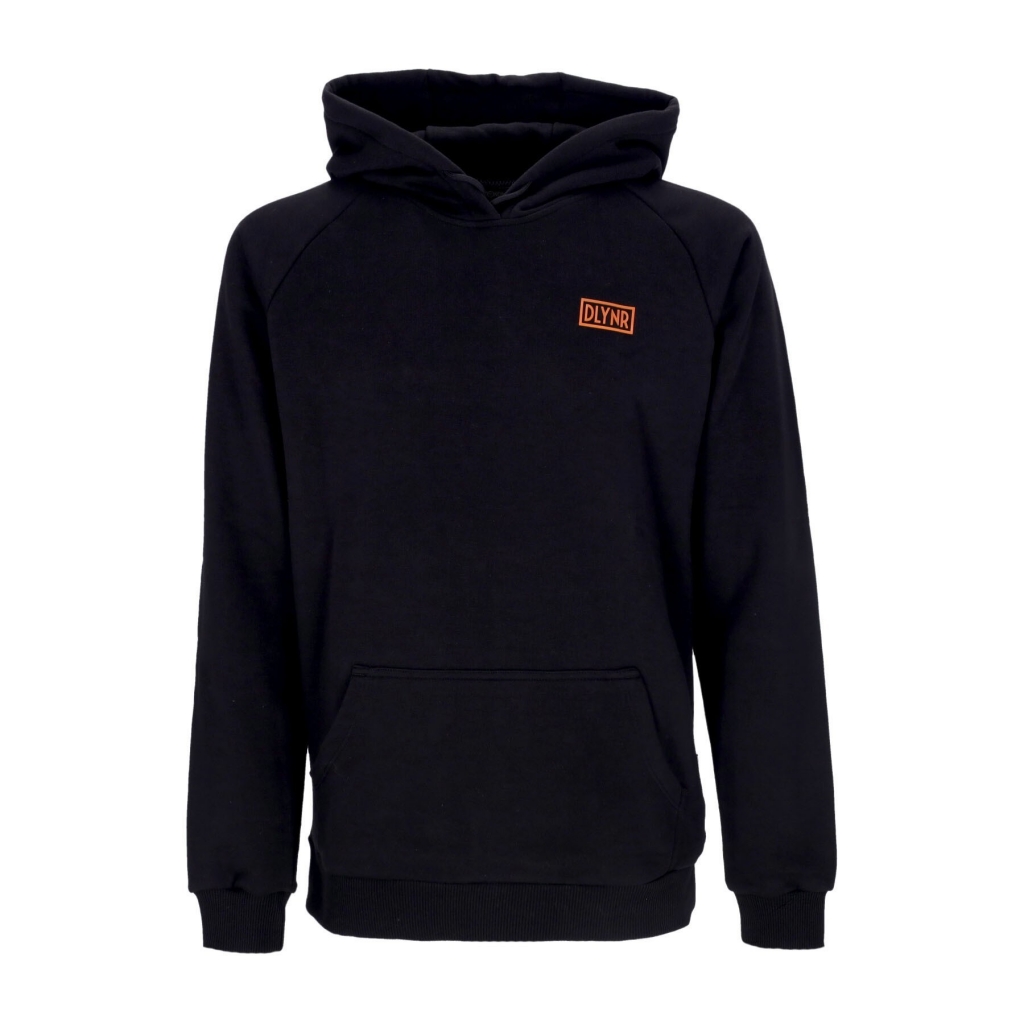 felpa leggera cappuccio uomo logo back hoodie BLACK