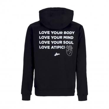 felpa cappuccio uomo love your body hoodie BLACK