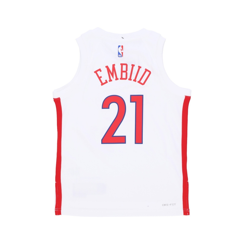 canotta basket ragazzo nba city edition swingman jersey no 21 joel embiid phi76e ORIGINAL TEAM COLORS