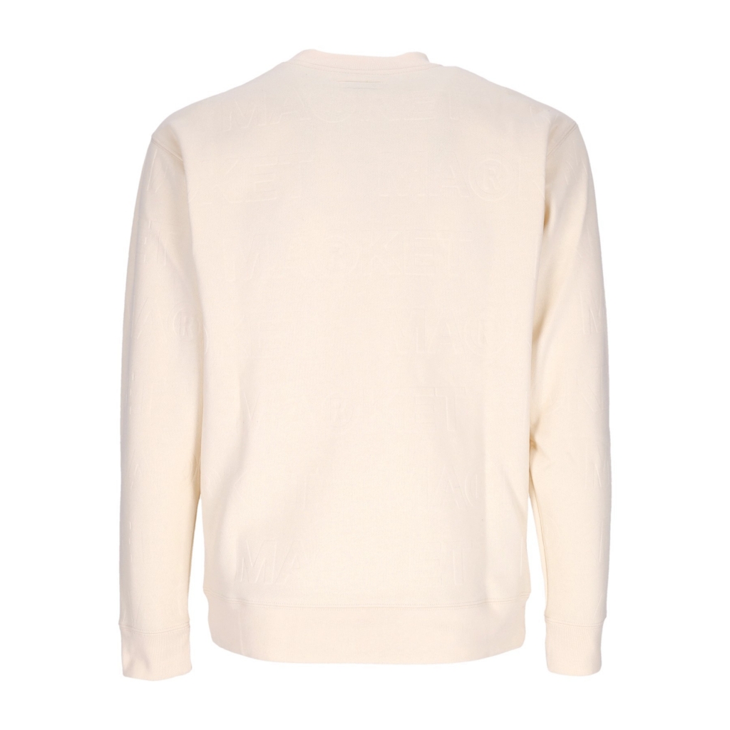 felpa girocollo uomo emboss print fleece crewneck COCONUT