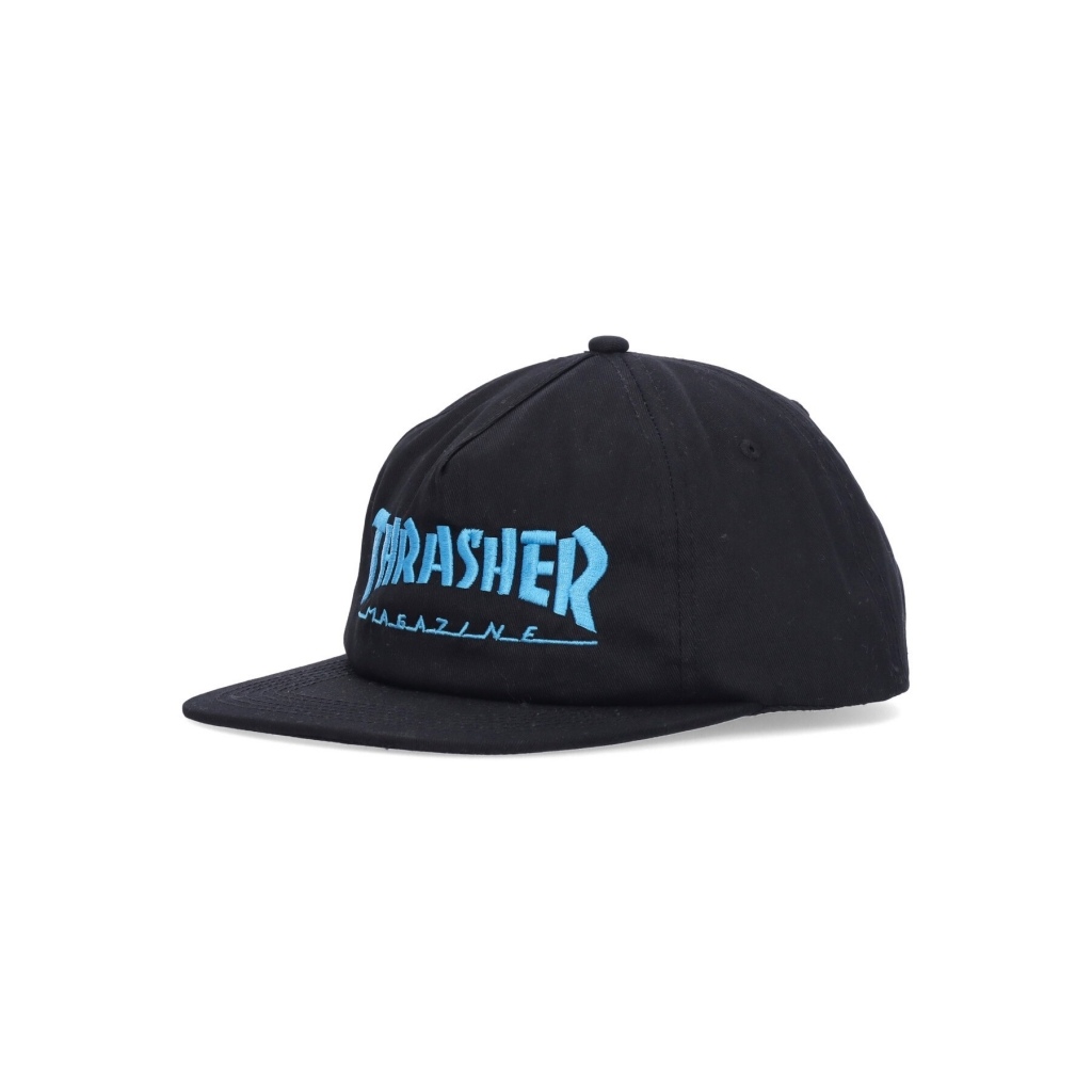 cappellino visiera piatta uomo skate mag logo blue snapback BLACK