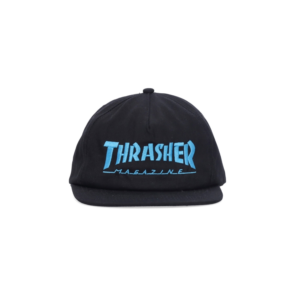 cappellino visiera piatta uomo skate mag logo blue snapback BLACK