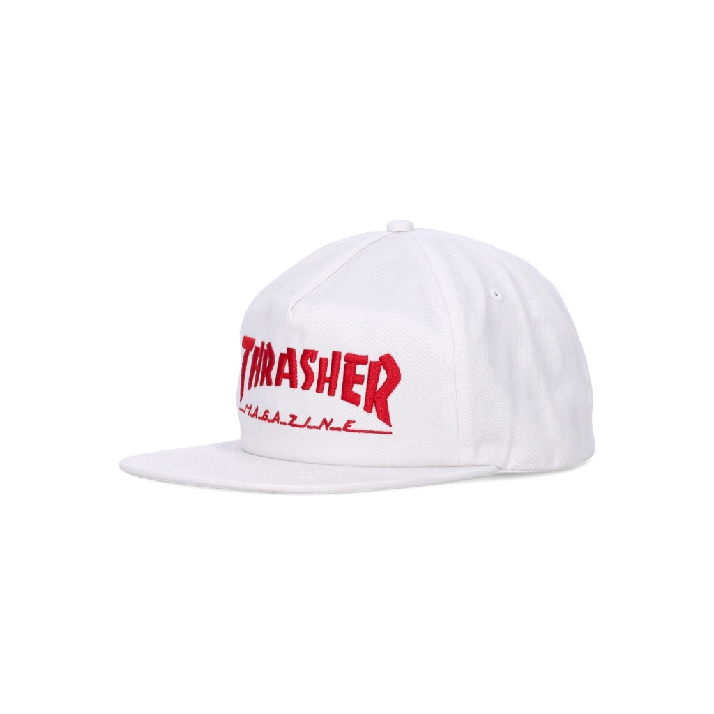 cappellino visiera piatta uomo skate mag logo snapback WHITE