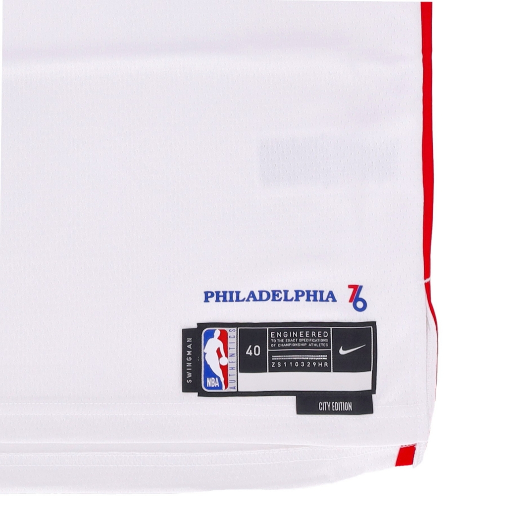 canotta basket uomo nba city edition 22 dri-fit swingman jersey no 21 joel embiid phi76e WHITE