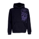 felpa leggera cappuccio uomo skull hoodie BLACK/VIOLET