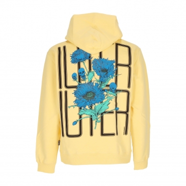 felpa leggera cappuccio uomo spine skulls hoodie CANARY YELLOW