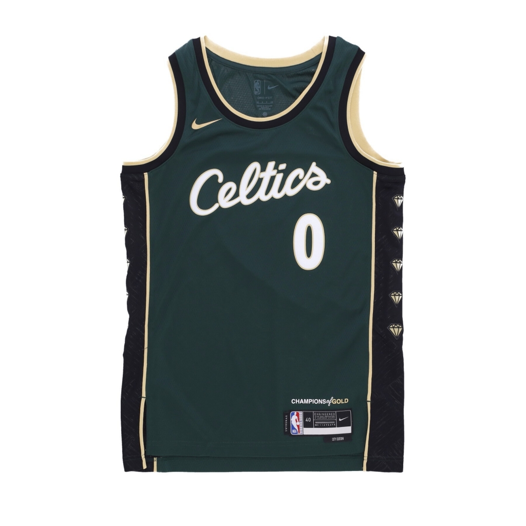 canotta basket uomo nba city edition 22 dri-fit swingman jersey no 0 jayson tatum boscel PRO GREEN