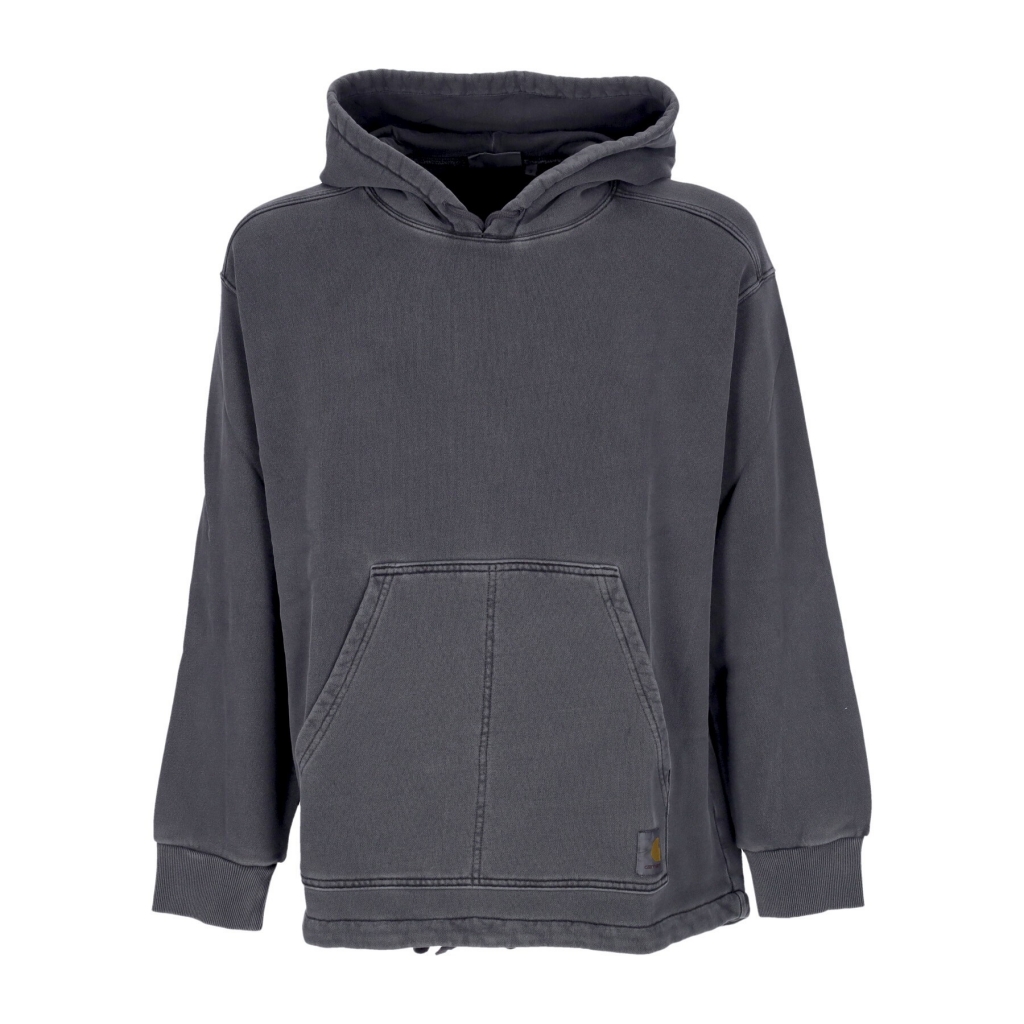 felpa leggera cappuccio uomo hooded arling sweatshirt BLACK GARMENT DYED