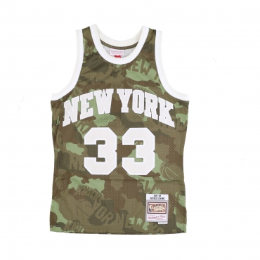 canotta basket uomo nba ghost green camo swingman jersey hardwood classics no 33 patrick ewing 1991-92 neykni CAMO/GREEN