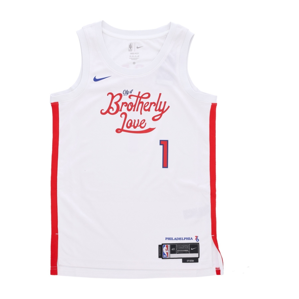 canotta basket uomo nba dri fit swingman jersey city edition no 1 james harden phi76e WHITE