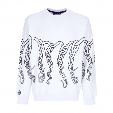 felpa leggera girocollo uomo chain crewneck WHITE